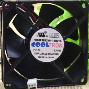 COOL TRON 8025 FD8025B12W11-3R21A : 12V 5.4W 3wires cooling fan